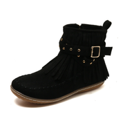 Arielle | Women's Ankle-Length Boho Cowboy Boots - Fringe & Studs
