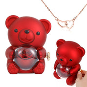 Kouvr | Preserved Rose Bear Gift Box for Her with Hidden Necklace