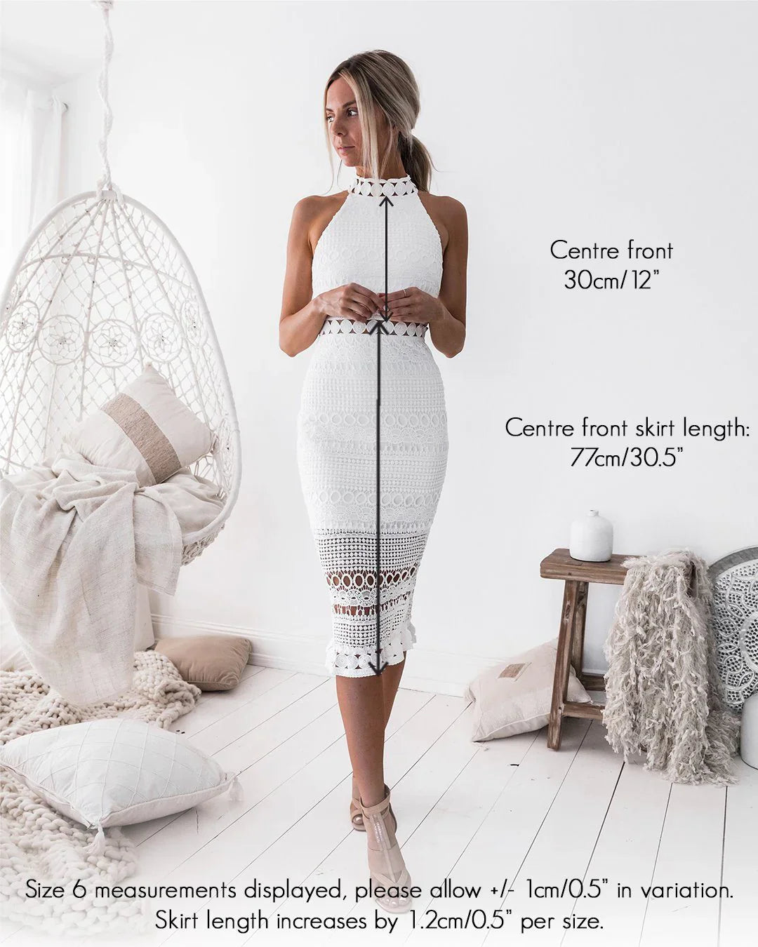 Aurevina | Bridal Lace Midi Dress