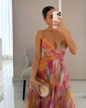Rosina | Women’s Elegant Floral Maxi Dress with Spaghetti Straps