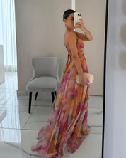 Rosina | Women’s Elegant Floral Maxi Dress with Spaghetti Straps