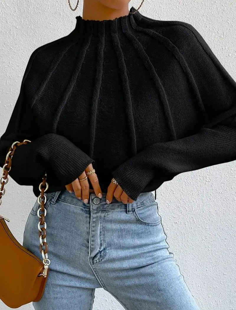 Averia | Women’s Batwing Knit Mock Neck Sweater