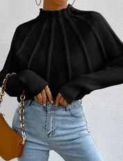 Averia | Women’s Batwing Knit Mock Neck Sweater