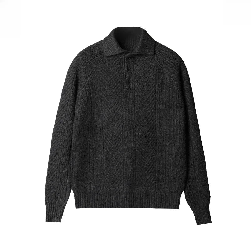 Velaro | Men’s Textured Knit Polo Sweater
