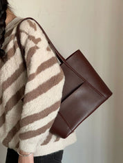 Santé du Bischoff | Women's Leather Top Handle Tote Bag - Simple Chic Large Capacity
