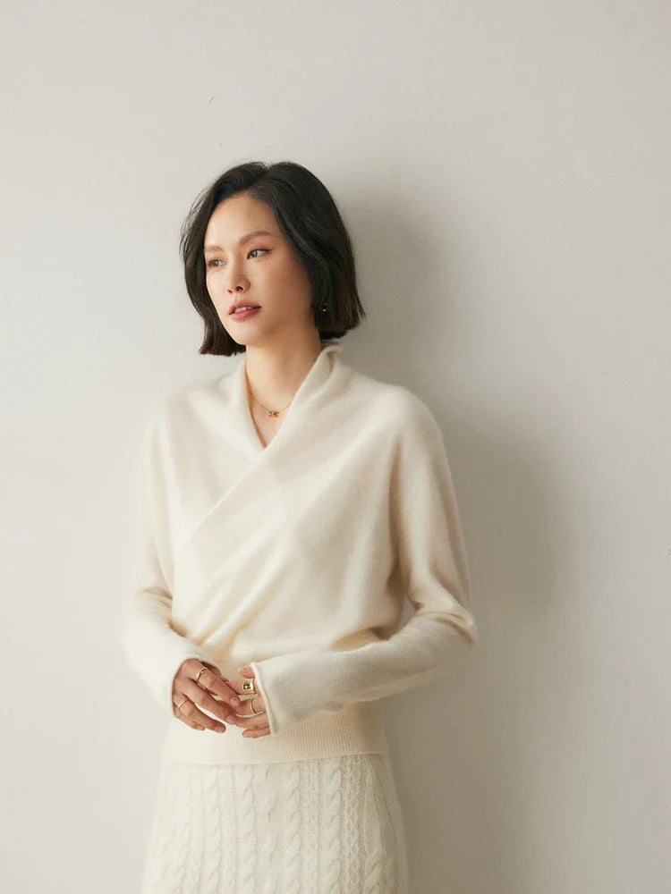 Elvoro | Cashmere Crossover Collar Sweater