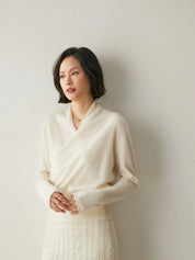 Elvoro | Cashmere Crossover Collar Sweater