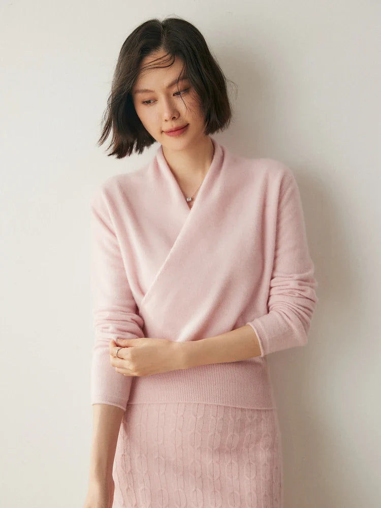 Elvoro | Cashmere Crossover Collar Sweater