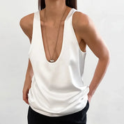 Selene - Women’s Satin Draped Tank Top