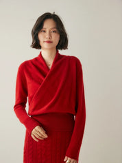 Elvoro | Cashmere Crossover Collar Sweater