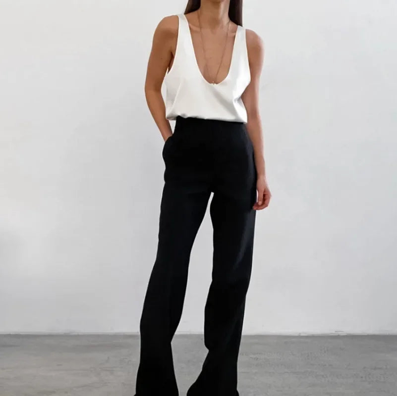 Selene - Women’s Satin Draped Tank Top