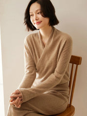 Elvoro | Cashmere Crossover Collar Sweater