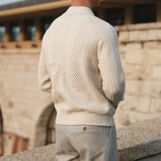 Velaro | Men’s Textured Knit Polo Sweater