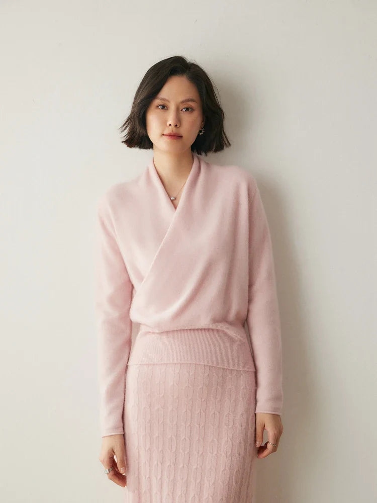 Elvoro | Cashmere Crossover Collar Sweater