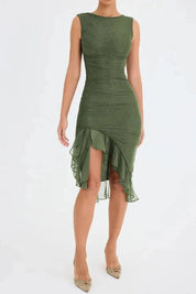 Charlotte | Women’s Stretch Mesh Midi Dress with Low Back