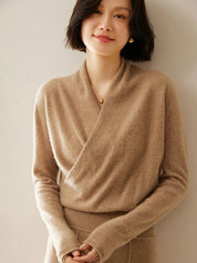 Elvoro | Cashmere Crossover Collar Sweater