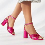 Freya Templeton | Metallic Block Heel Sandals