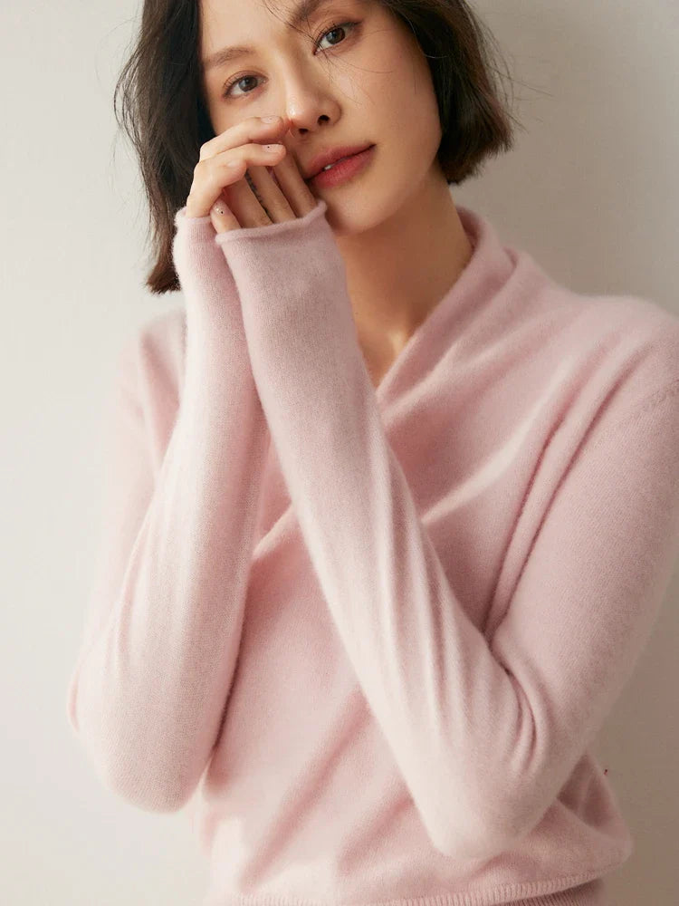 Elvoro | Cashmere Crossover Collar Sweater