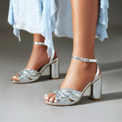 Freya Templeton | Metallic Block Heel Sandals