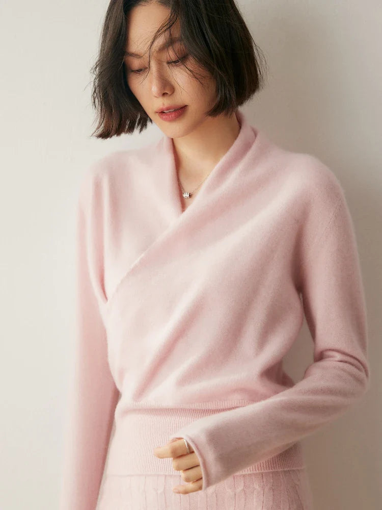 Elvoro | Cashmere Crossover Collar Sweater