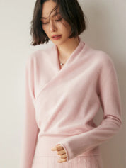 Elvoro | Cashmere Crossover Collar Sweater