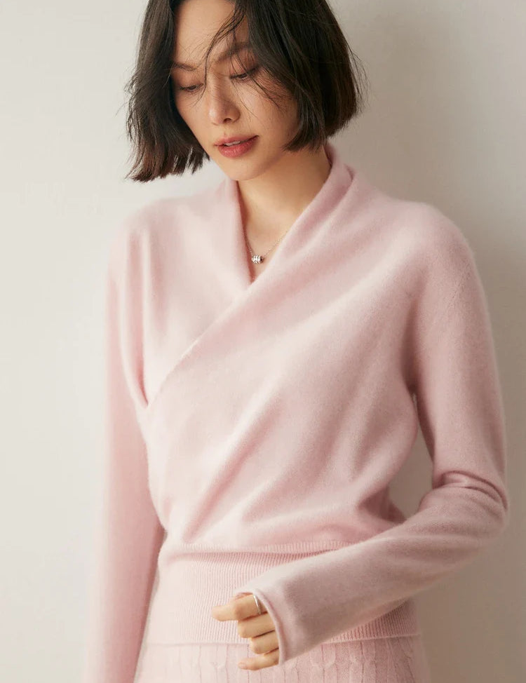 Elvoro | Cashmere Crossover Collar Sweater