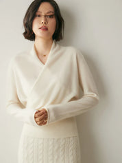 Elvoro | Cashmere Crossover Collar Sweater