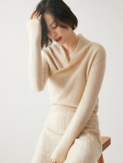 Elvoro | Cashmere Crossover Collar Sweater