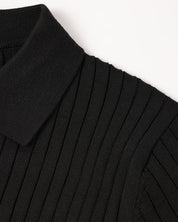 Torvello | Men’s Long Sleeve Ribbed Cotton Polo Shirt