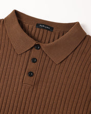 Torvello | Men’s Long Sleeve Ribbed Cotton Polo Shirt