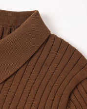 Torvello | Men’s Long Sleeve Ribbed Cotton Polo Shirt