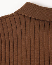 Torvello | Men’s Long Sleeve Ribbed Cotton Polo Shirt