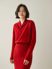 Elvoro | Cashmere Crossover Collar Sweater