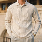 Velaro | Men’s Textured Knit Polo Sweater