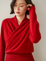 Elvoro | Cashmere Crossover Collar Sweater