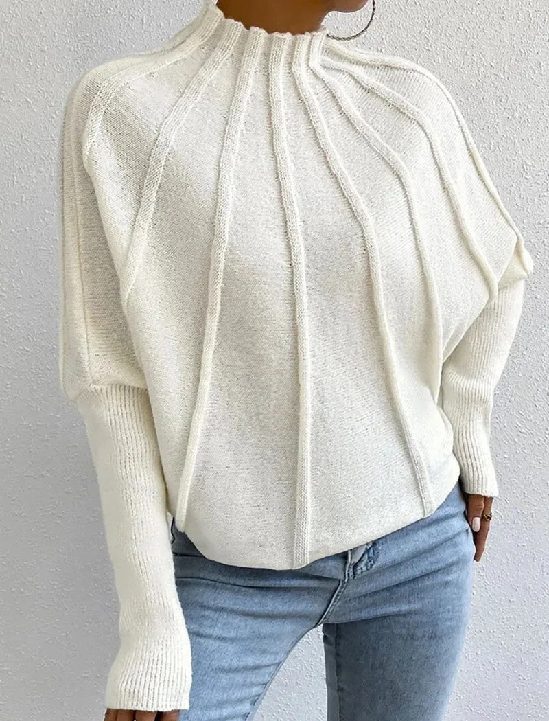 Averia | Women’s Batwing Knit Mock Neck Sweater