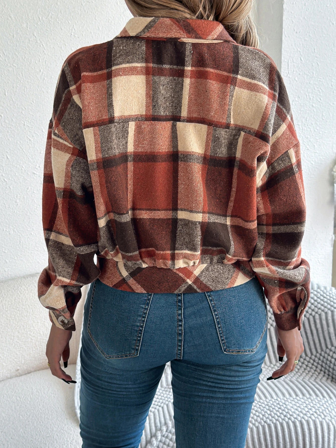 Lunara | Women’s Cropped Plaid Jacket