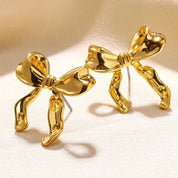 Alice | Gold Stainless Steel Bow Earrings