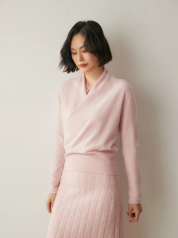 Elvoro | Cashmere Crossover Collar Sweater