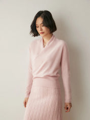 Elvoro | Cashmere Crossover Collar Sweater
