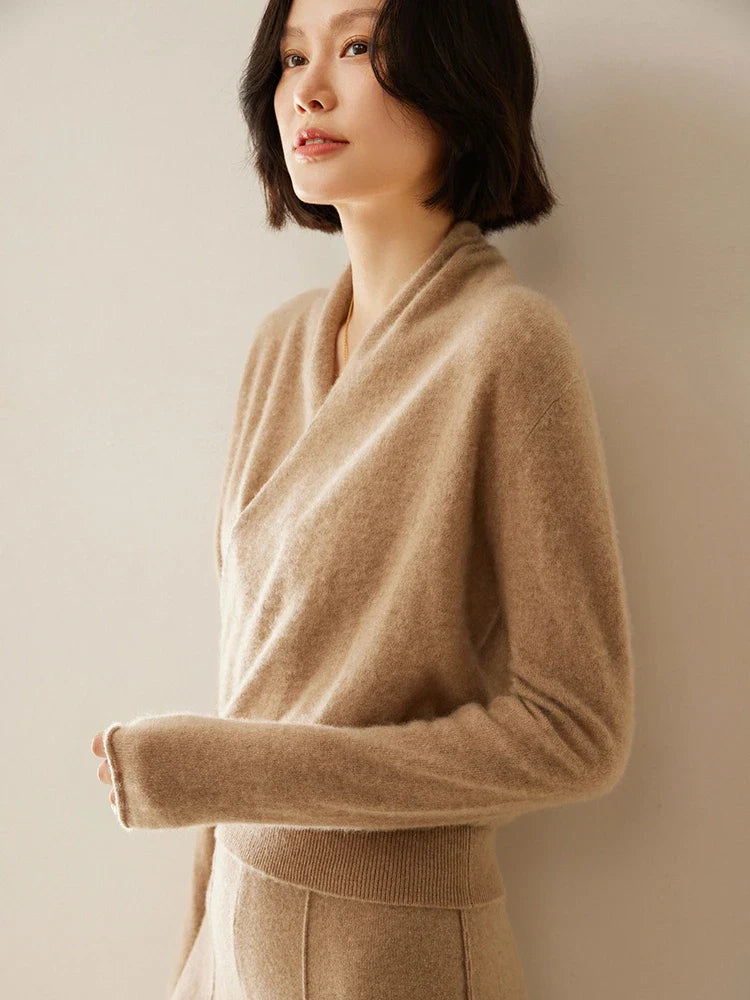 Elvoro | Cashmere Crossover Collar Sweater