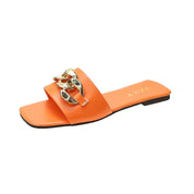 Aureliax | Chain Link Square Toe Flats