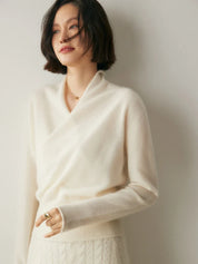 Elvoro | Cashmere Crossover Collar Sweater