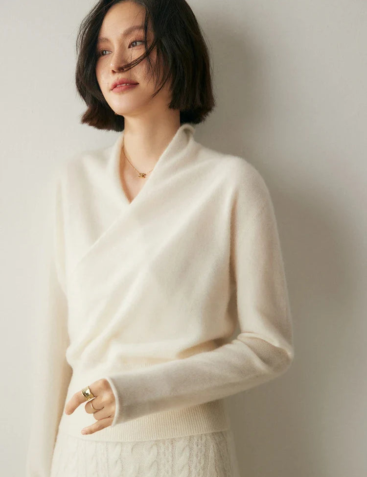 Elvoro | Cashmere Crossover Collar Sweater