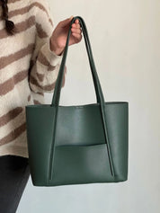 Santé du Bischoff | Women's Leather Top Handle Tote Bag - Simple Chic Large Capacity
