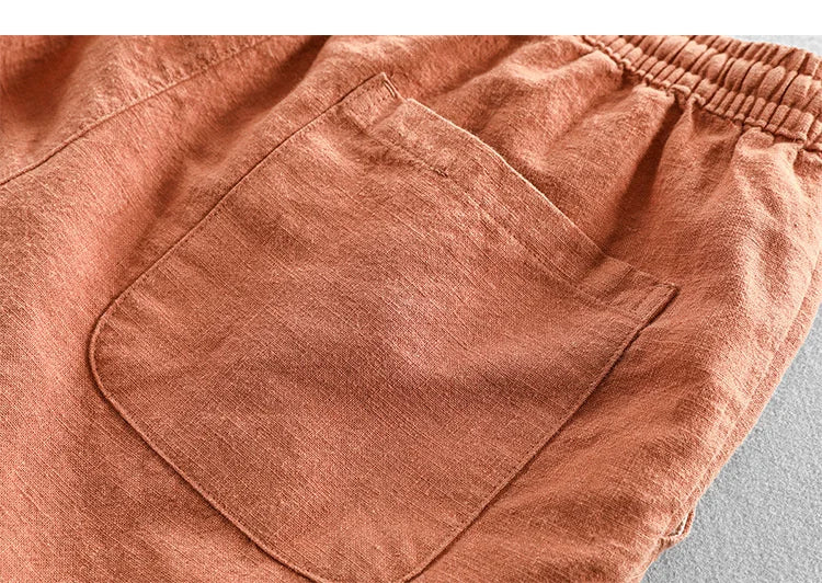 Torvello | Men’s Cotton Linen Drawstring Shorts
