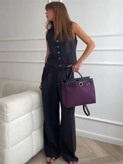 Valera - Women’s Linen Vest & Wide Leg Set