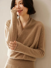 Elvoro | Cashmere Crossover Collar Sweater