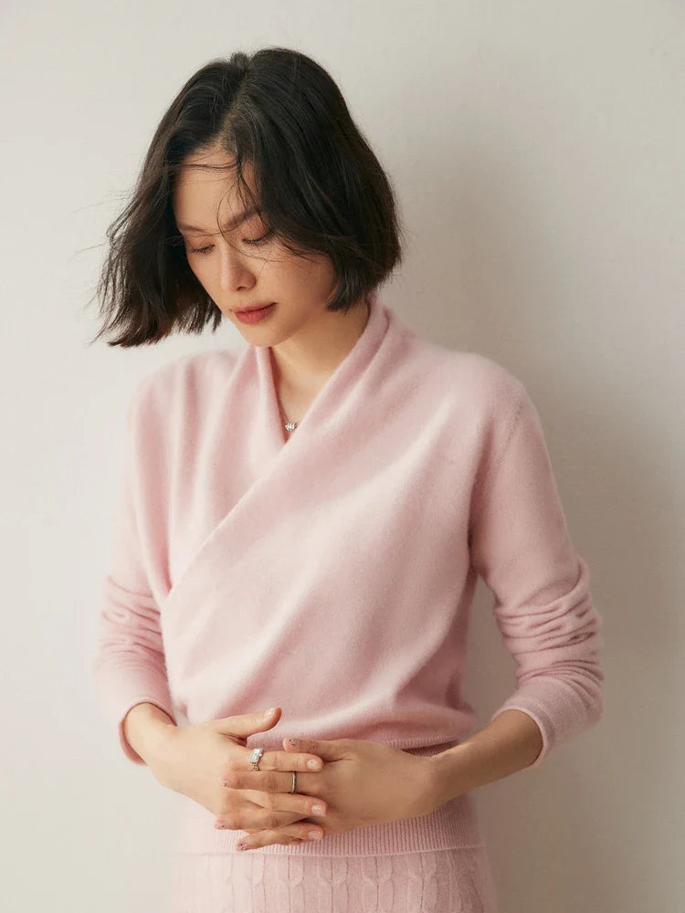 Elvoro | Cashmere Crossover Collar Sweater