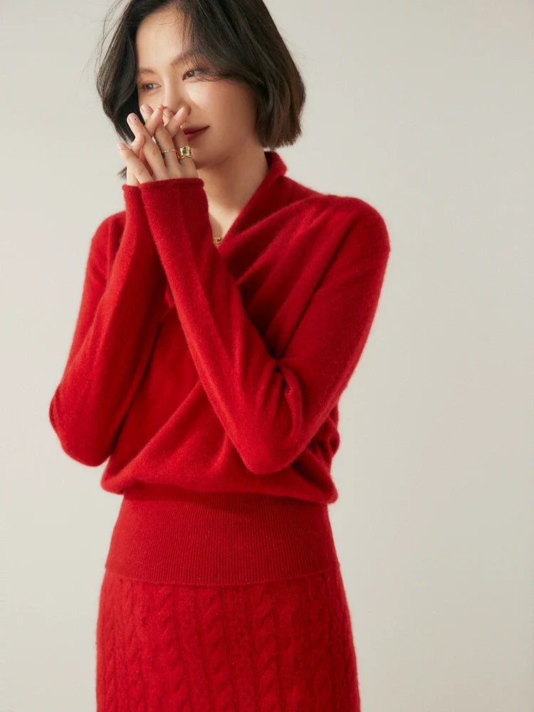Elvoro | Cashmere Crossover Collar Sweater
